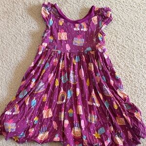 Little Sleepies Purple Dress with Colorful Prints